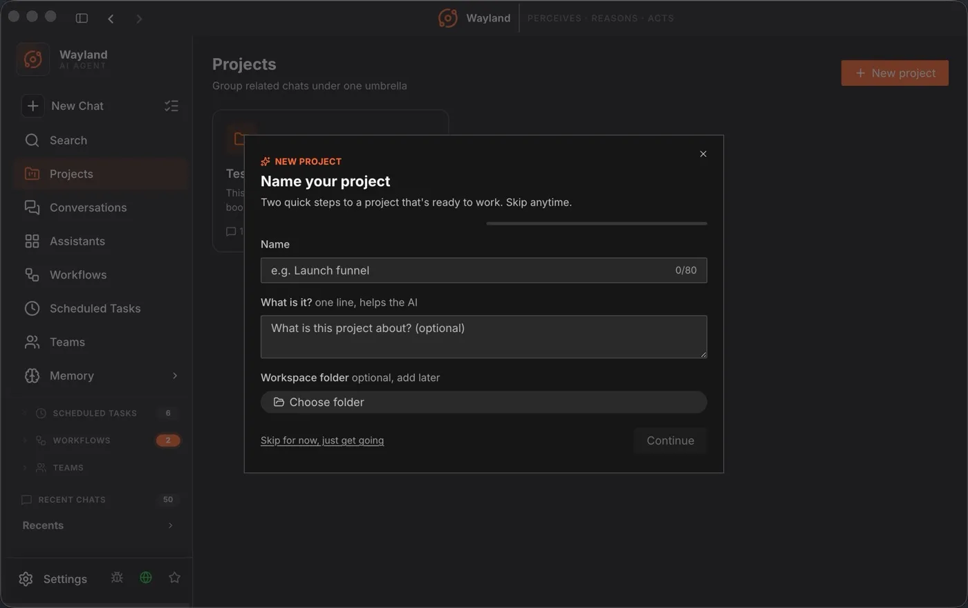 Wayland Projects screen