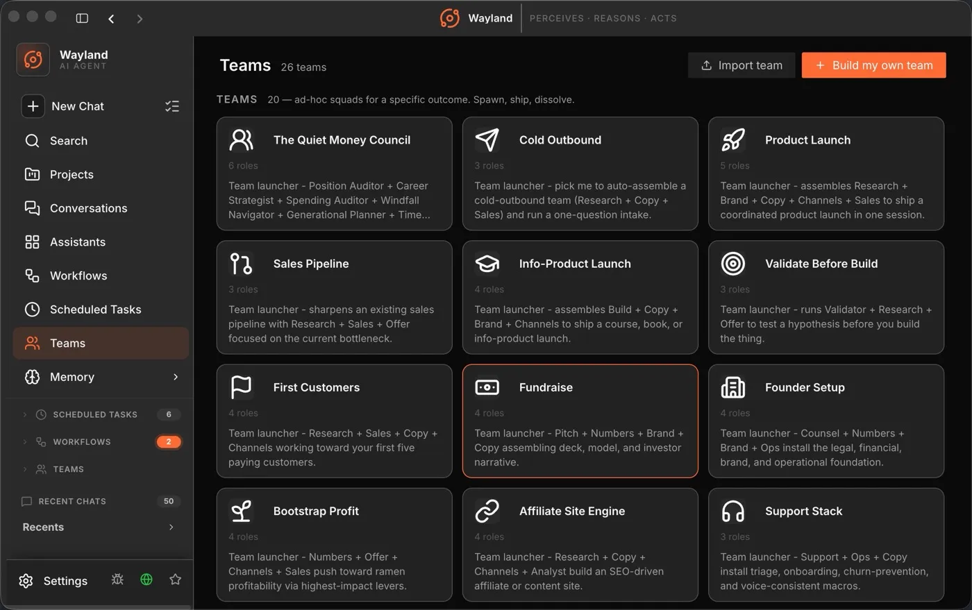 Wayland Teams screen